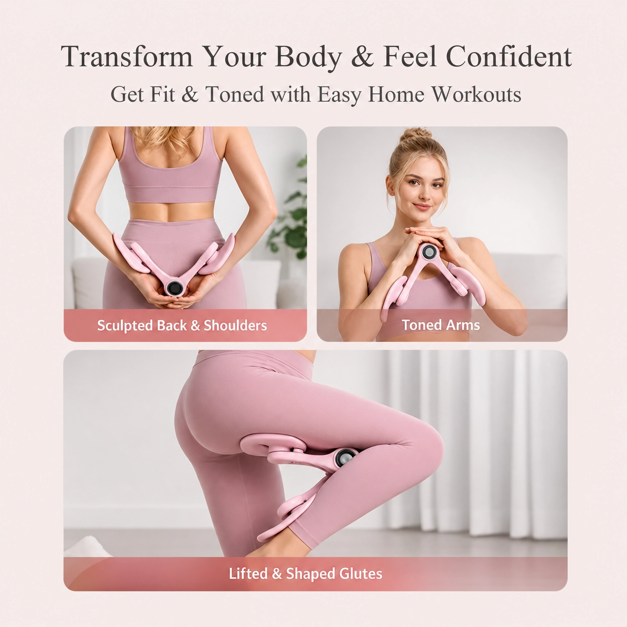 Smart Pelvic Floor Trainer & Thigh Toner with Resistance, Digital Counter, and Adjustable Home Workout Design