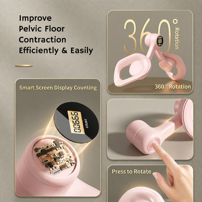 Smart Pelvic Floor Trainer & Thigh Toner with Resistance, Digital Counter, and Adjustable Home Workout Design